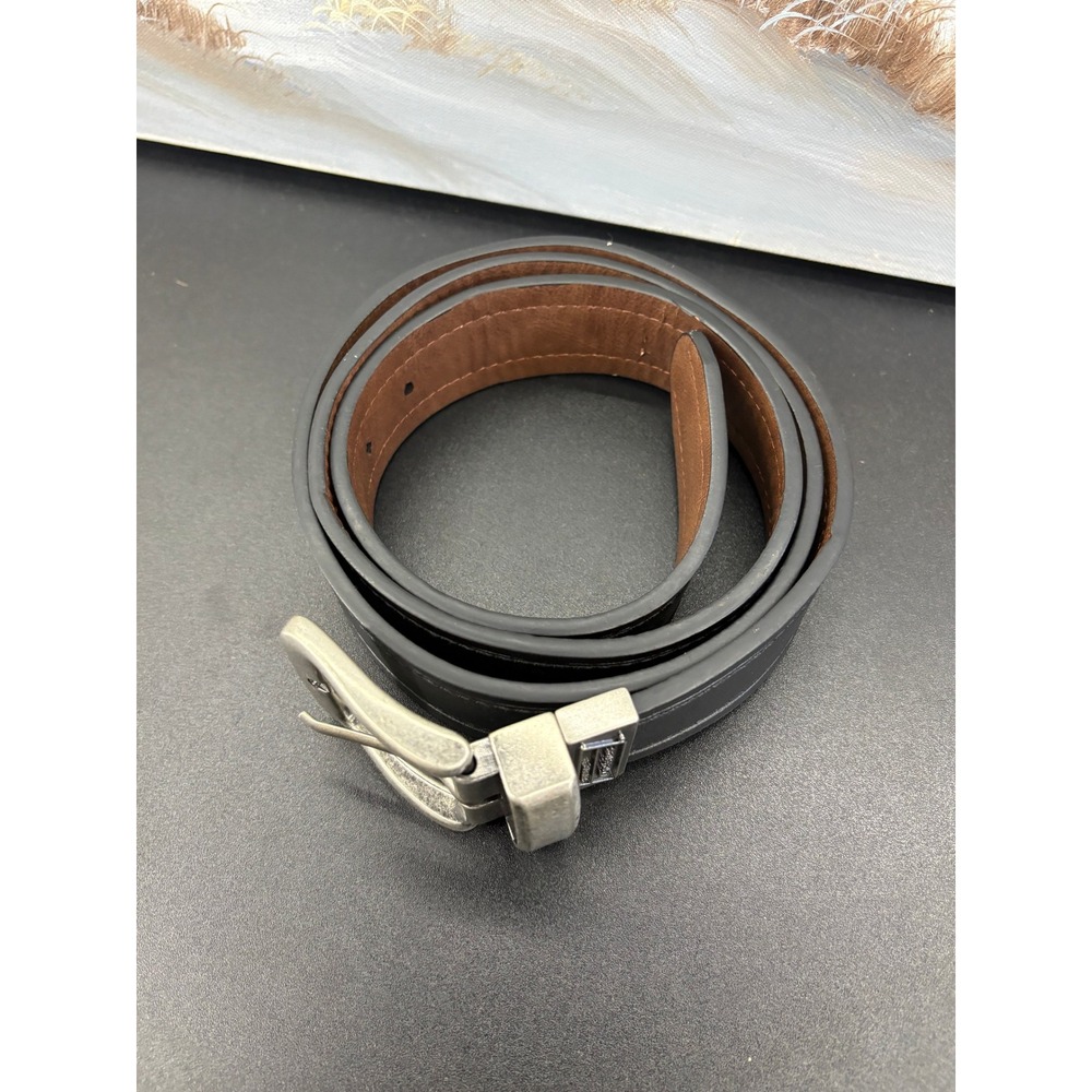 Dickies Mens Reversible Belt Black Brown Silver Swivel Buckle Size 38 - Picture 2 of 6